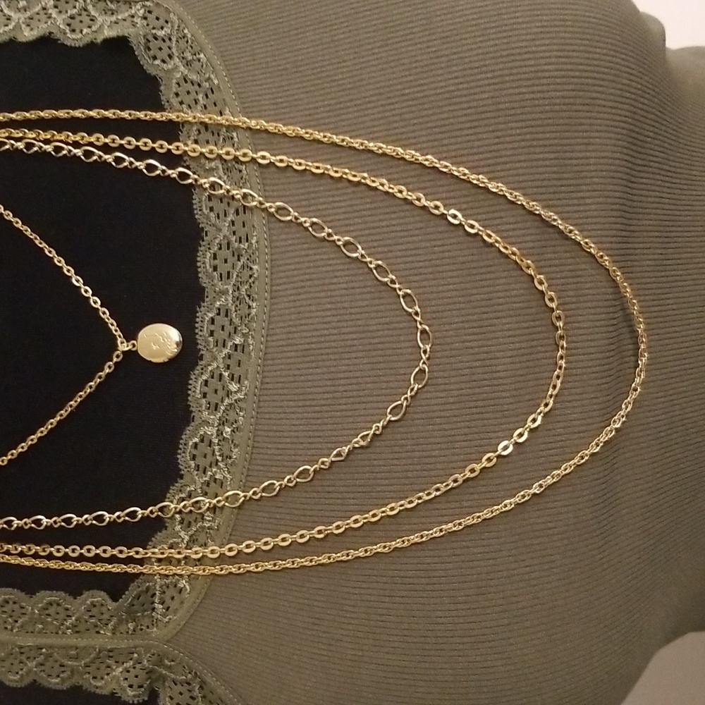Triple Strand Locket Necklace - Picture 2 of 11